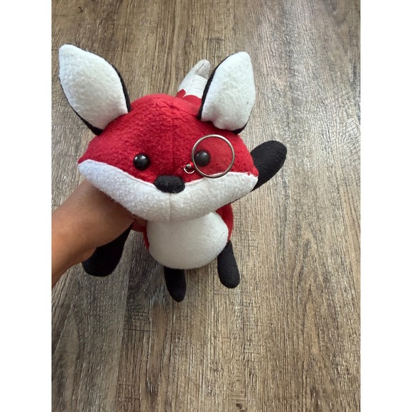 The Crafty Coyote Other - The Crafty Coyote Red‎ Fox Plush Monocle Handmade Stuffed Animal Toy 14 inch